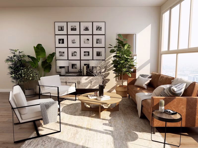 Contemporary interior design with elegant furniture