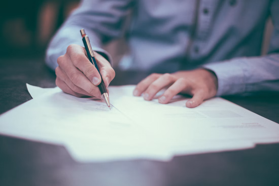Property documents being reviewed for legal documentation